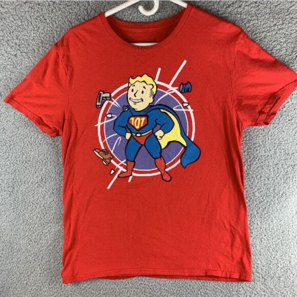 Fallout Vault Boy 101 Superhero T-Shirt Lootwear Exclusive Size Large Red - Picture 1 of 6